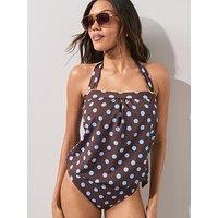 The Very Collection Mix & Match Polka Dot Tankini Top - Brown