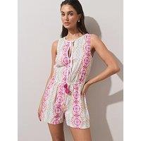 The Very Collection Embroided Playsuit - Multi