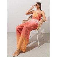 The Very Collection Shirred Ombre Beach Trouser Co Ord - Pink
