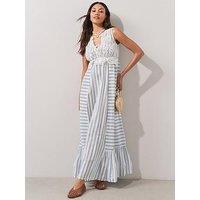 The Very Collection Crochet Panel Maxi Dress - Blue