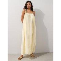 The Very Collection Pearl Strap Maxi Beach Dress - Yellow