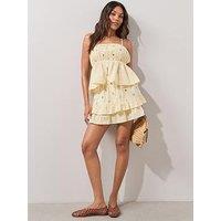 The Very Collection Mirror Embellished Co Ord Top - Yellow