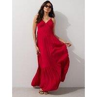 The Very Collection Strappy Side Tie Midi Beach Dress - Black