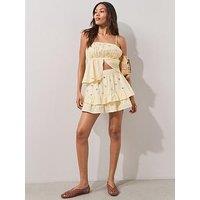 The Very Collection Mirror Embellished Co Ord Skirt - Yellow