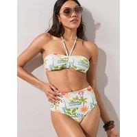 The Very Collection Ibiza Postcard Print Bikini Briefs - Multi