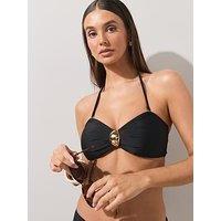 The Very Collection Trim Detail Bandeau Bikini Top - Black