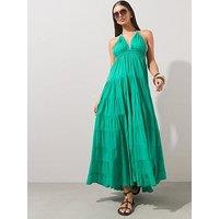 The Very Collection Tiered Maxi Beach Dress - Green