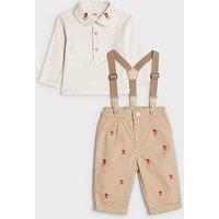 River Island Baby Boys Gingerbread Dungarees - Beige