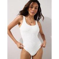 The Very Collection Shell Textured Swimsuit - Cream