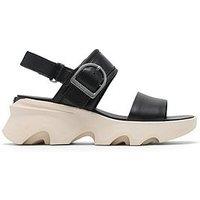 Sorel Womens Kinetic Impact Wedge Sandals - Black