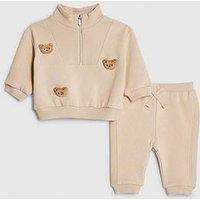 River Island Baby Boys 3D Bear Jumper Set - Brown