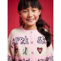 River Island Older Girls Nephthys Apres Ski Cardigan - Pink