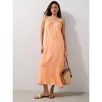 The Very Collection Crochet Hem Maxi Dress - Orange