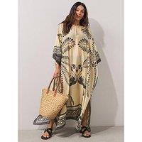 The Very Collection Palm Print Maxi Beach Kaftan - Multi
