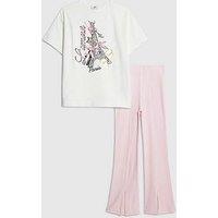 River Island Older Girls Lamour Paris T-Shirt Set - White