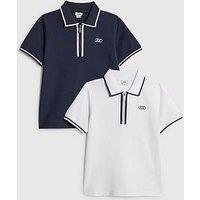 River Island Older Boys 2 Pack Polo Shirts - Blue / White