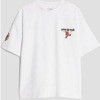 River Island Older Boys Back Print Ame Le Nuit Bear Baller T-Shirt - White