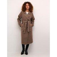 Kaffe Long Coat - Brown