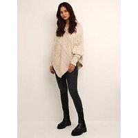 Cream Holiday Poncho - Cream