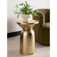 Very Home Perrie Drum Side Table - Antique Brass