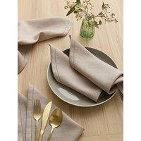The Very Collection Set Of 4 Stone Linen Napkins 40 X 40Cm