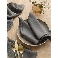 The Very Collection Set Of 4 Charcoal Linen Napkins 40 X 40Cm