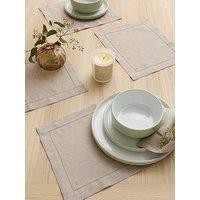 The Very Collection Set Of 4 Stone Linen Placemats 30 X 26Cm