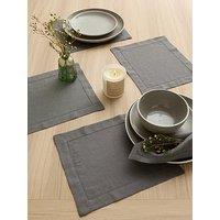 The Very Collection Set Of 4 Charcoal Linen Placemats 30 X 26Cm