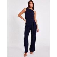 Quiz Navy Buckle Detail Jumpsuit