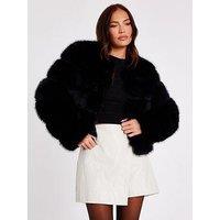 Quiz Black Faux Fur Jacket