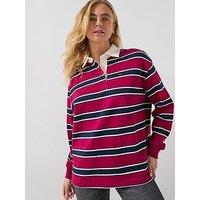 Tommy Hilfiger Relaxed Rugby Shirt - Red