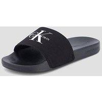Calvin Klein Monogram Sliders - Black