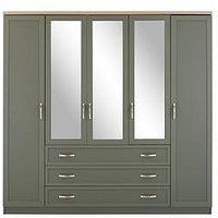 The Very Collection Camberley 5 Door, 3 Drawer Mirrored Wardrobe