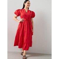 The Very Collection Curve Tiered Cotton Midi Dress