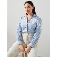 The Very Collection Curve Applique Stripe Shirt