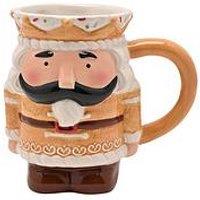 The Christmas Gift Co Set Of 2 Santa & Friends Ceramic Gingerbread Nutcracker Mug