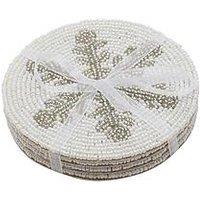 The Christmas Gift Co Glass Beaded Snowflake Coasters - Set Of 4