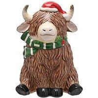 The Christmas Gift Co Ceramic Cookie Jar - Highland Cow
