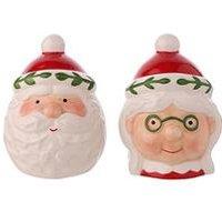 The Christmas Gift Co Santa & Friends Ceramic Salt And Pepper Pots - Mr & Mrs Claus