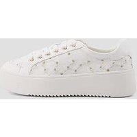 The Very Collection Wide Fit Flatform Trainer With Daisy - White