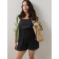 The Very Collection Curve Elasticated Waist Lace Trim Stretch Shorts