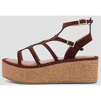 The Very Collection Gladiator Wedge Sandals - Brown