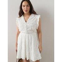 The Very Collection Curve Stretch Lace Tiered Mini Dress - White