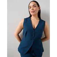 The Very Collection Curve Curve Button Through Waistcoat Co-Ord