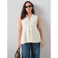 The Very Collection Curve Knitted Peplum Waistcoat