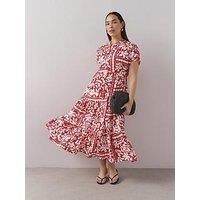 The Very Collection Curve Tiered Printed Midi Dress - Multi