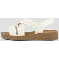The Very Collection Comfort Flat Sandal With Cross Strap - Cream