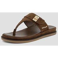 The Very Collection Extra Wide Fit Toe Post Flat Sandal - Brown