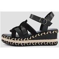 The Very Collection Wide Fit Low Wedge Sandal - Black