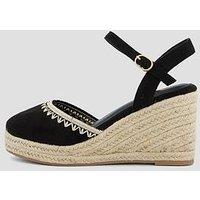 The Very Collection Extra Wide Low Wedge Closed Toe Shoes - Black